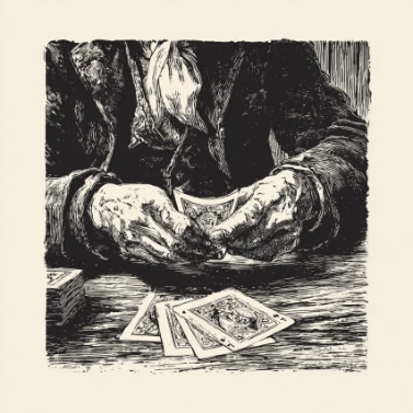 hands shuffling playing cards